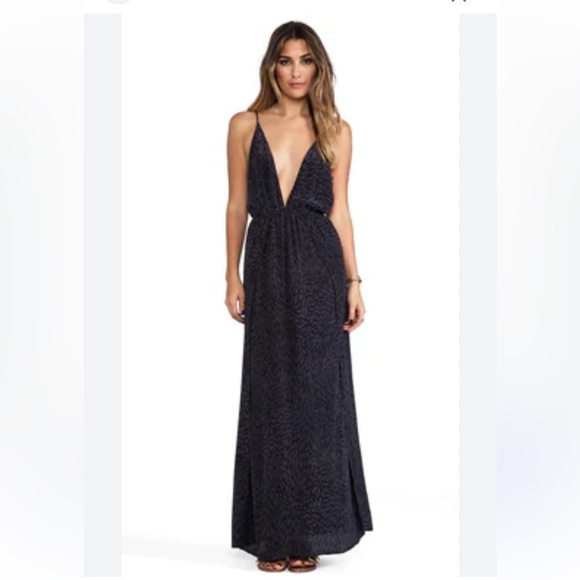 NWT Indah River Split Front Wrap Maxi Dress 100% silk - Picture 2 of 7